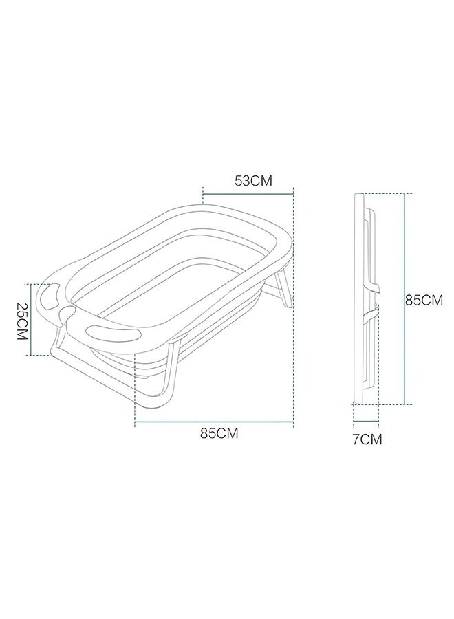 HXDream Portable Foldable Baby Bath With Temperature Sensing Safety Shower Tray And Bath Net - Image 5
