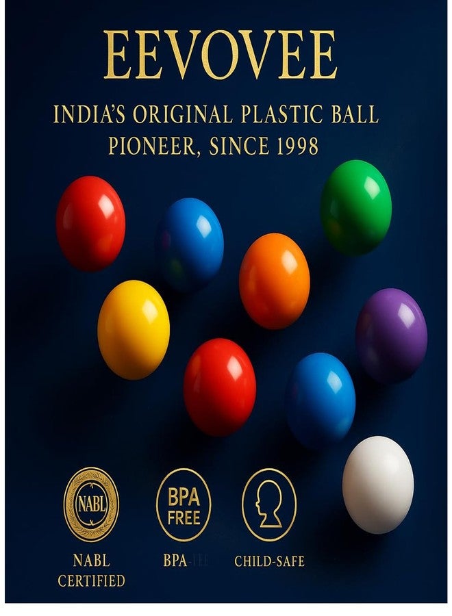 EEVOVEE, 48 Pcs 3 cm Soft and Safe Multi Colour Fun Packed Plastic Pool Ball for Kids. 8 Colorful,Soft Edged Ball. BPA-Free and Non-Toxic Plastic Balls for Kids - ISI 9873 Safety Certified - Image 4