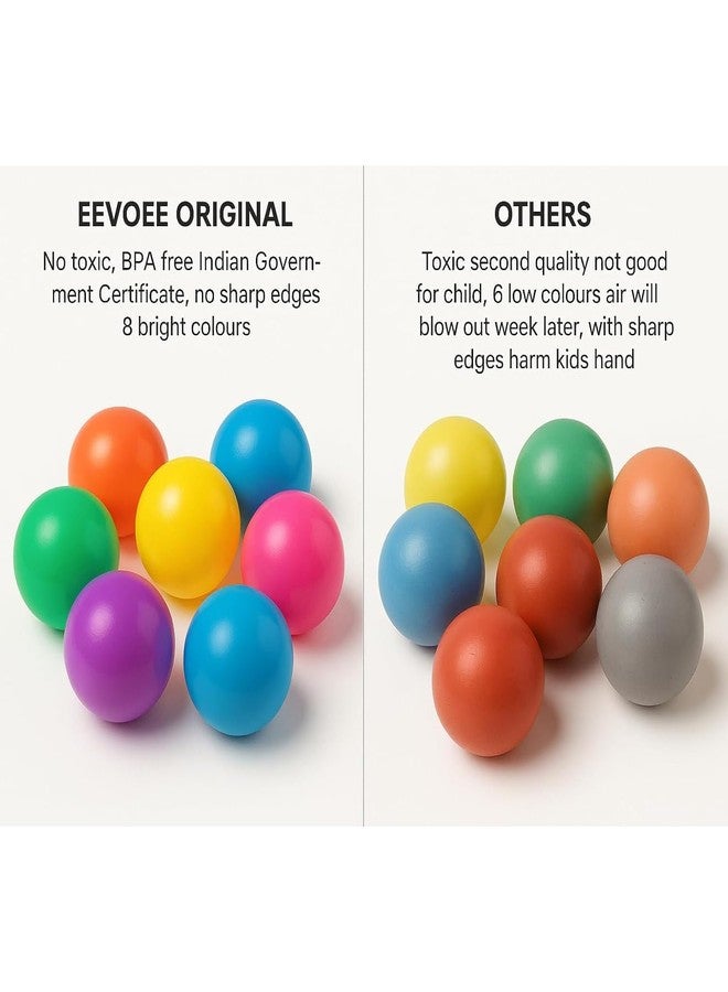 EEVOVEE, 48 Pcs 3 cm Soft and Safe Multi Colour Fun Packed Plastic Pool Ball for Kids. 8 Colorful,Soft Edged Ball. BPA-Free and Non-Toxic Plastic Balls for Kids - ISI 9873 Safety Certified - Image 2