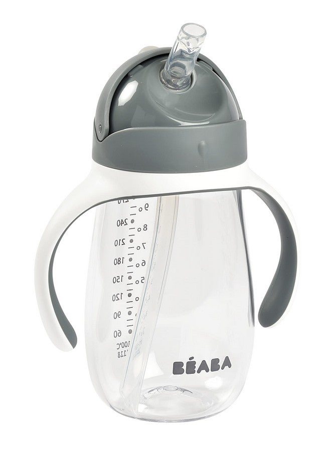 BEABA Straw Sippy Cup, Sippy Cup With Removable Handles, Sippy Cup With Straw, Baby Straw Cup, Toddler Cup, Toddler Straw Cups, 8+ Months, 10 Oz, Charcoal - Image 2