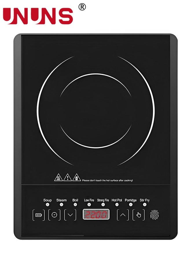 UNUNS Portable Induction Cooktop,Countertop Burner With Multi-Function, 2200w Electric Stove With Easy Clean Glass,8 Modes Sensor Touch Cooker,Black  - Image 1