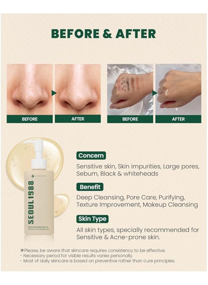 K-SECRET - K-SECRET SEOUL 1988 Cleansing Oil : Pine Cica 1% + Probiotics 200 ml - Image 1