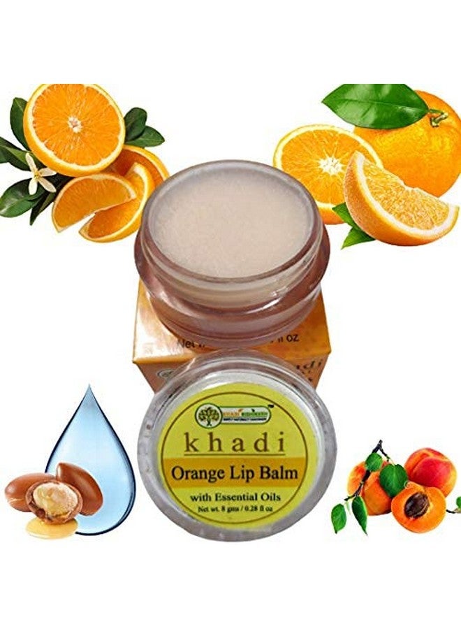 KHADI RISHIKESH Herbal Orange Lip Balm with Essential Oils | Natural Lip Moisturizer for Dry, Chapped, Soft, Smooth and Pigmented Lips | Paraben Free Lip Care for Men and Women, 8gm