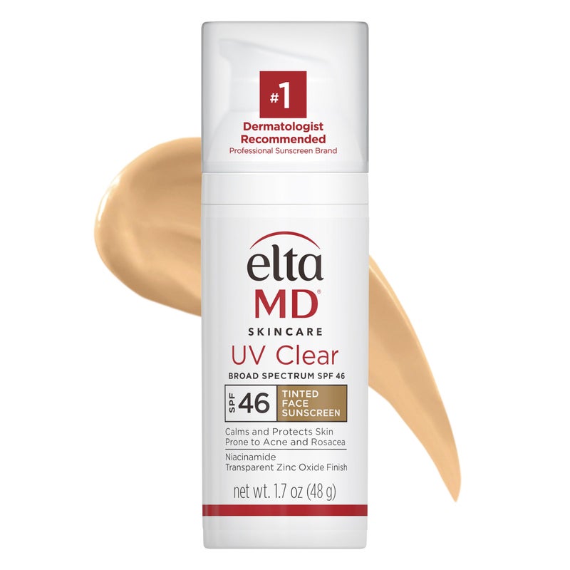 EltaMD UV Clear Tinted Face Sunscreen, SPF 46 Oil- Free with Zinc Oxide, Dermatologist Recommended, Stocking Stuffer - Image 1