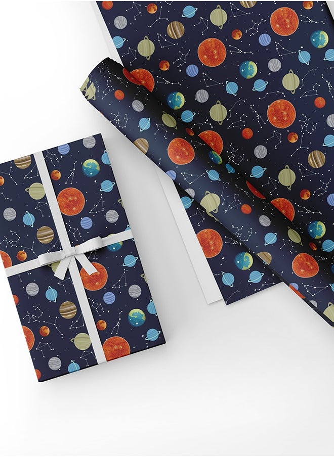 Share the Love Space Kids Wrapping Paper Pack – 4 Sheets (50 cm x 70 cm Each)  - Image 3