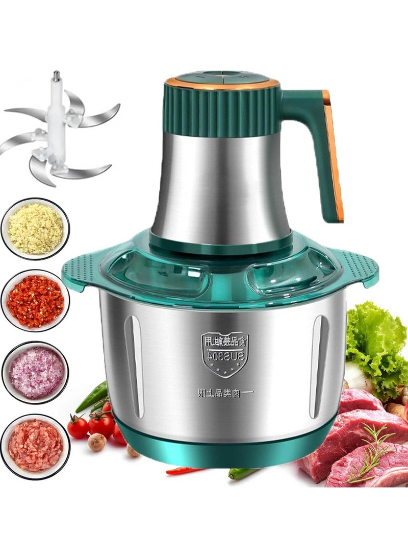 DubaiGallery 5L Stainless Steel Meat Grinder, 800 W, Large Capacity, 5 Blades, Multifunctional Electric Food Processor, Vegetable Chopper, EU Plug, 220 V, Electric Meat Grinder - Image 1