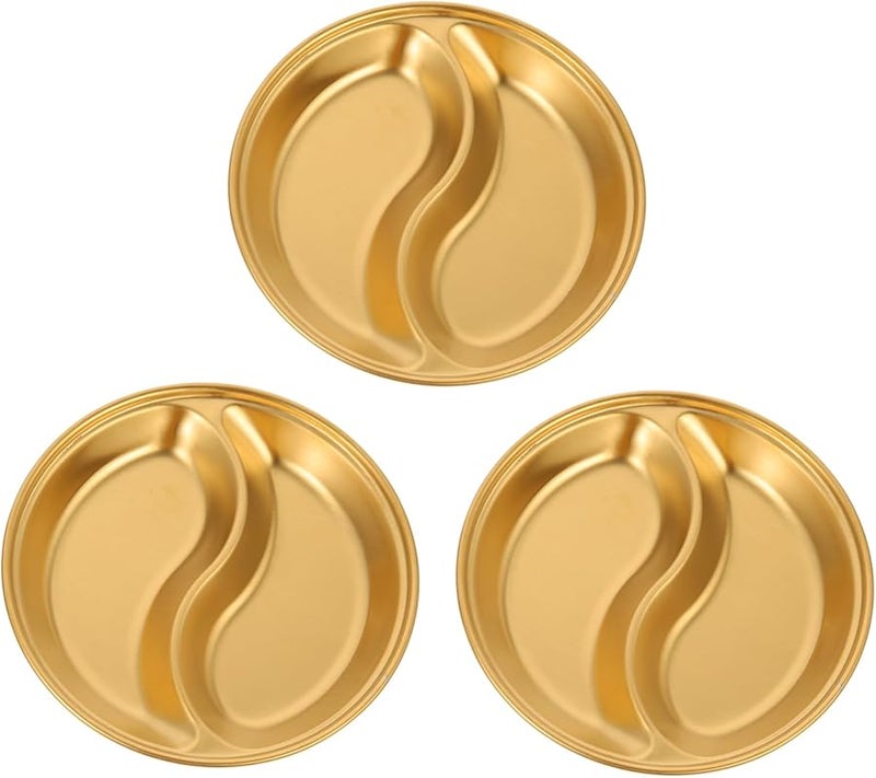 Golden Stainless Steel Multi Grid Sauce Dishes For Condiments And Dipping Appetizers - Image 1