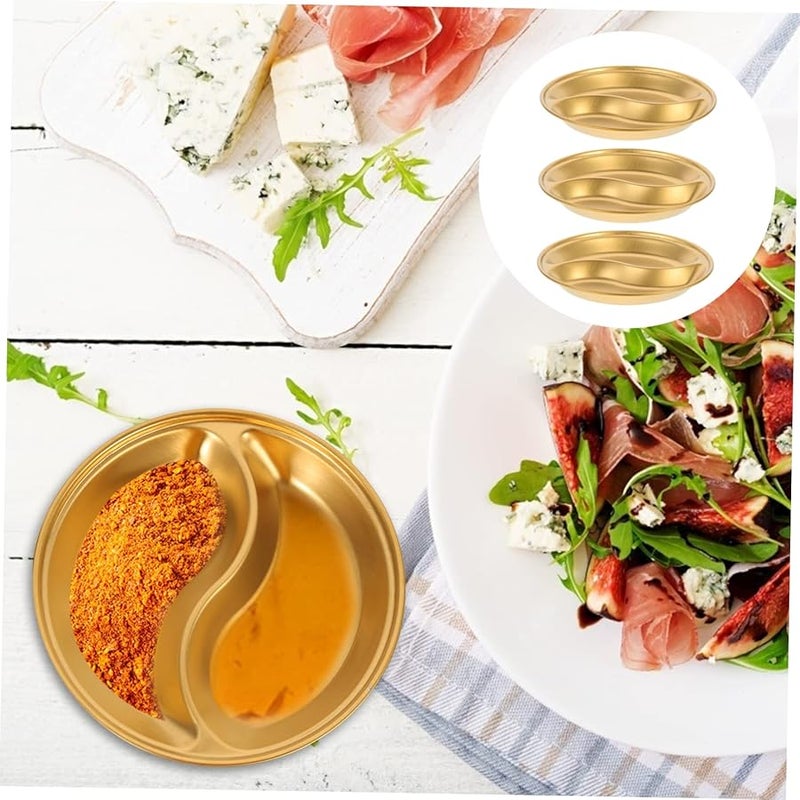 Golden Stainless Steel Multi Grid Sauce Dishes For Condiments And Dipping Appetizers - Image 5