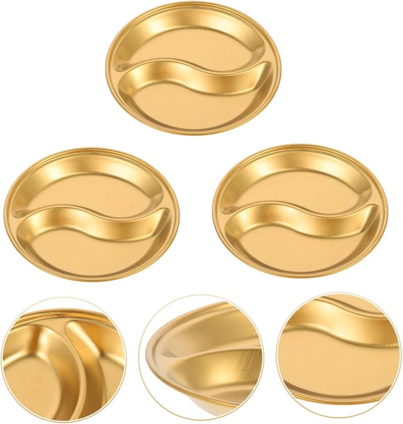 Golden Stainless Steel Multi Grid Sauce Dishes For Condiments And Dipping Appetizers - Image 4