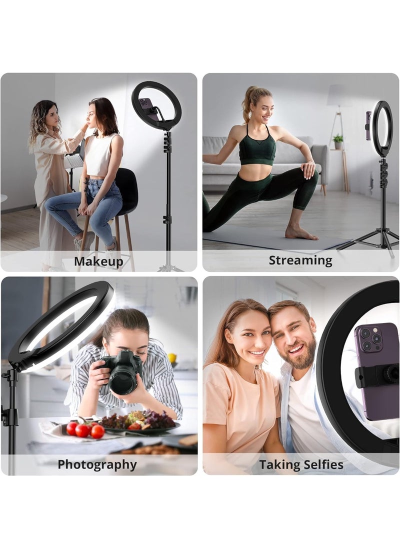 Generic - 25cm LED Ring Light with 212cm Tripod Stand – Bluetooth Control – Portable & Foldable for Camera, Phone, YouTube, Makeup & Video Shooting - Image 1