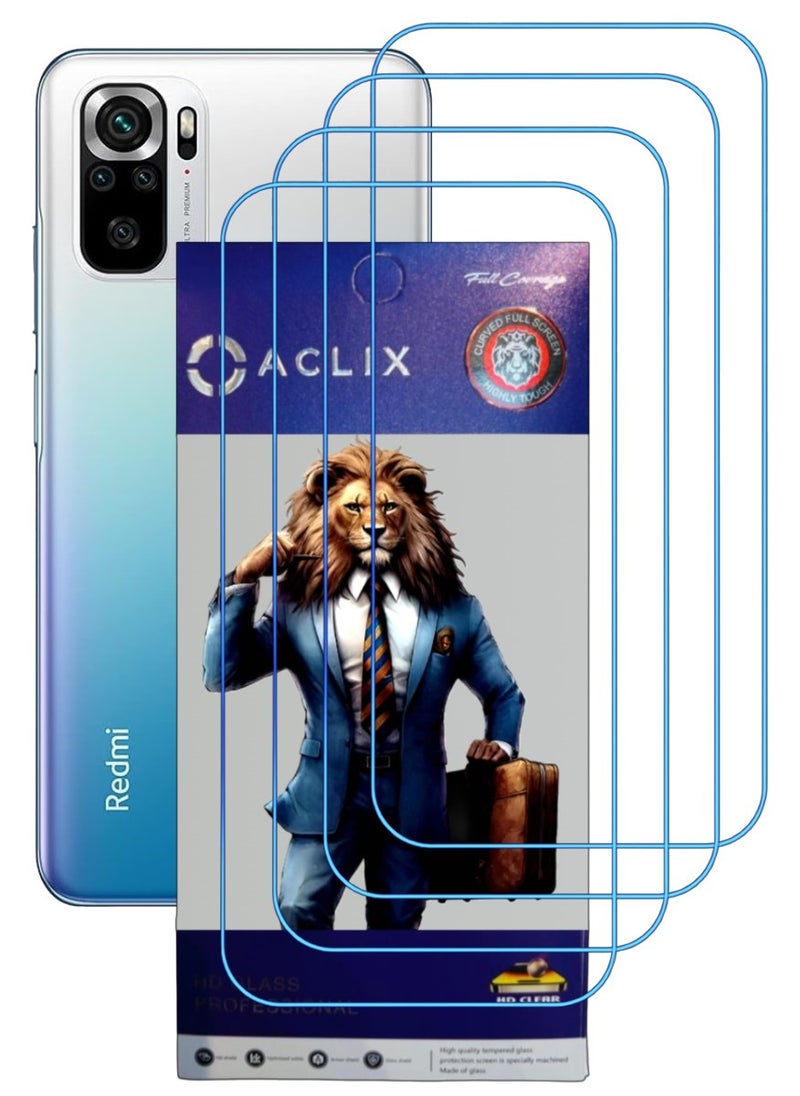 ACLIX 4 Pieces Antistatic ESD Dustproof Premium Quality High Definition Clear Tempered Glass Screen Protector Designed For Xiaomi Redmi Note 10 - Image 1