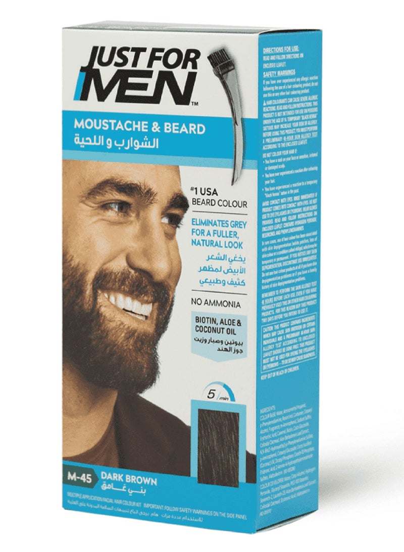 Just For Men Moustache & Beard Color with Brush Included Dark Brown M-45 - Image 3