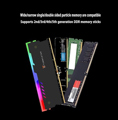 TUMMASTER 5V 3PIN ARGB RAM Heatsink Memory Cooler for DIY PC Game MOD DDR3 DDR4 DDR5(Compatible with ASUS Aura Sync,GIGABYTE RGB Fusion and MSI Mystic Light Sync（Memory not Included）GY-06-Black-2 Pack - Image 3
