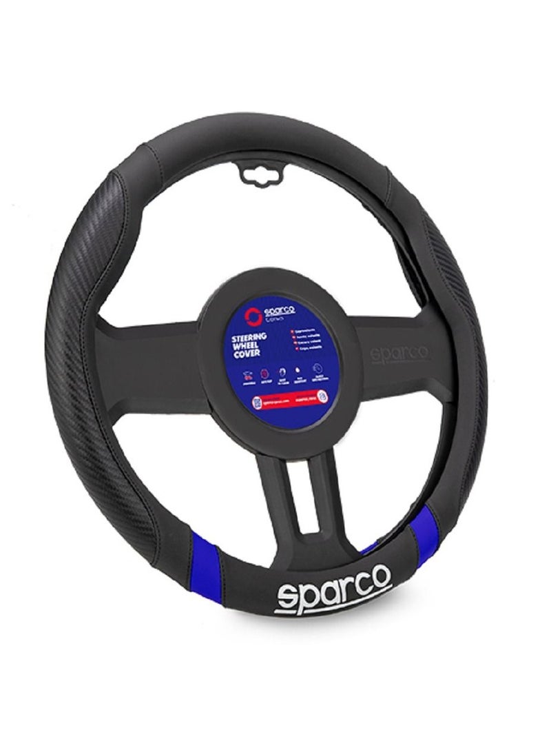 Sparco غطاء عجلة القيادة سباركو 38*8.2 سم، خطوط زرقاء - Image 2