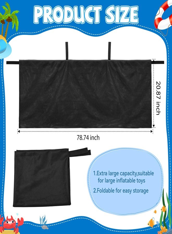 Detukna Pool Float Storage Bag, Extra Long 78" Foldable Hanging Organizer Mesh for Pool Side Fence, Adjustable Swimming Outdoor Toy Storage for Floats, Balls, Inflatable Toys & Accessories (78") - Image 3