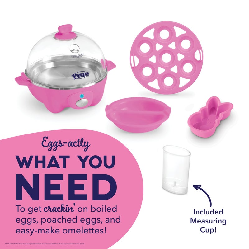 Dash PEEPS & Dash Rapid Egg Cooker - Boiler, Poacher & Steamer - Includes Measuring & Recipe Guide - Dishwasher Safe - BPA Free - Holds 7 Eggs, Pink - Image 4