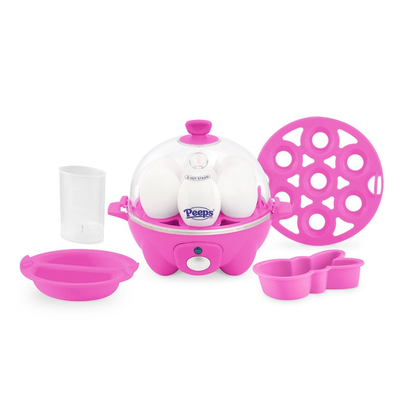 Dash PEEPS & Dash Rapid Egg Cooker - Boiler, Poacher & Steamer - Includes Measuring & Recipe Guide - Dishwasher Safe - BPA Free - Holds 7 Eggs, Pink - Image 1