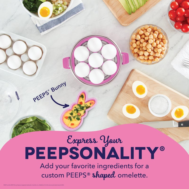 Dash PEEPS & Dash Rapid Egg Cooker - Boiler, Poacher & Steamer - Includes Measuring & Recipe Guide - Dishwasher Safe - BPA Free - Holds 7 Eggs, Pink - Image 3