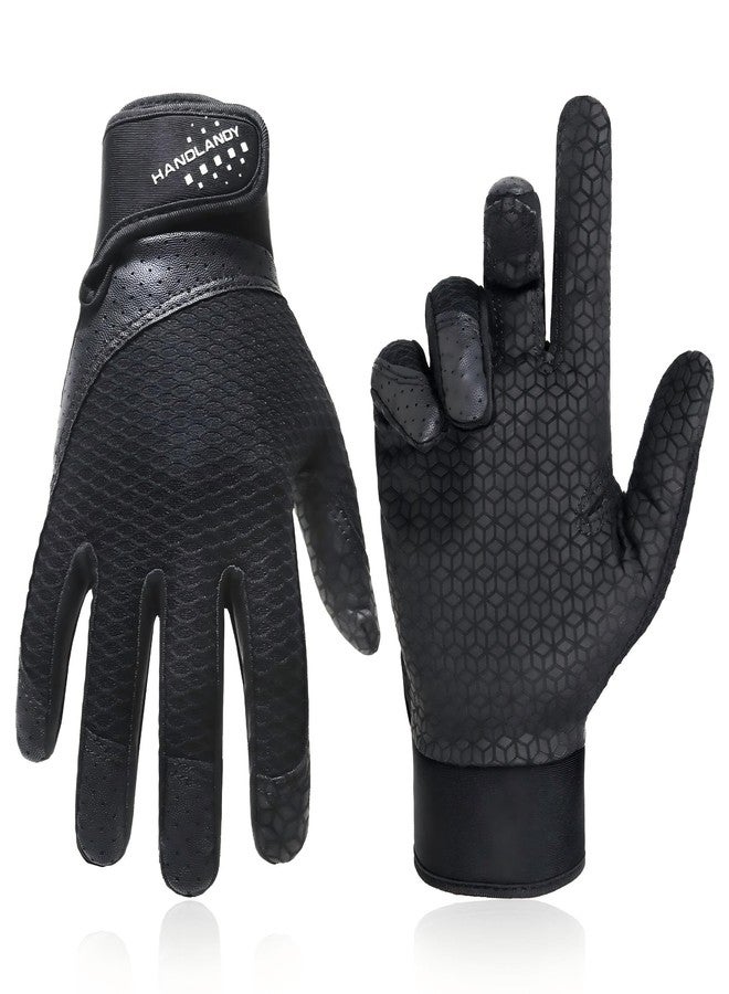 HANDLANDY Ultimate Frisbee Gloves – Man Woman Flying Disc Gloves with Consistent Grip, Breathable Lightweight Fit, Perfect for Throws, Catches, and Disc Sports(Dark Black-Adult, Adult Large) - Image 1