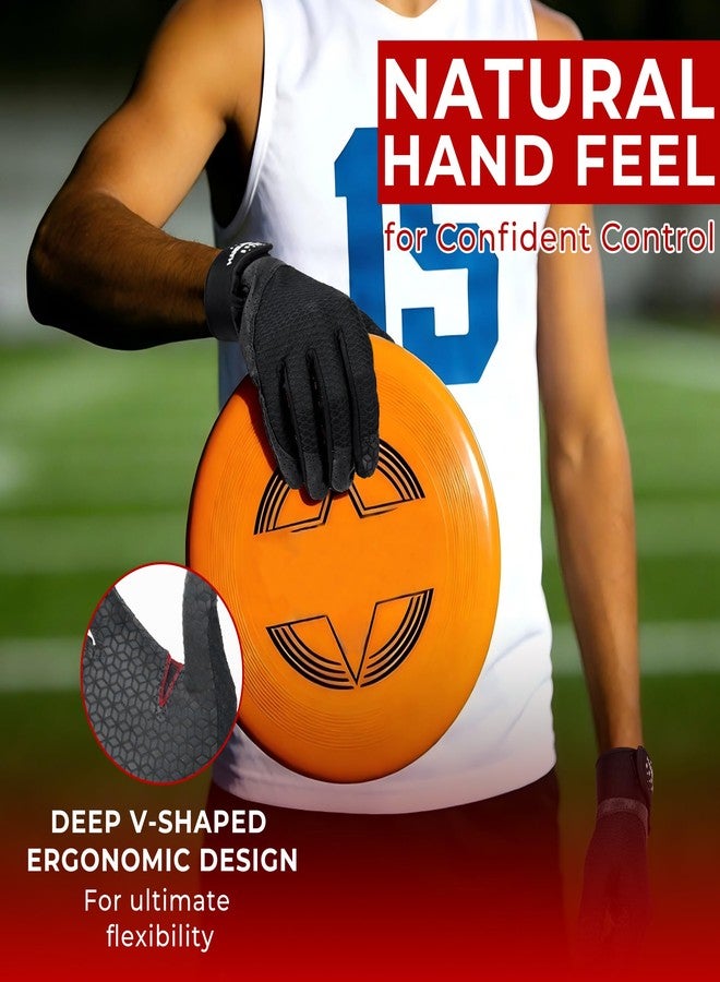 HANDLANDY Ultimate Frisbee Gloves – Man Woman Flying Disc Gloves with Consistent Grip, Breathable Lightweight Fit, Perfect for Throws, Catches, and Disc Sports(Dark Black-Adult, Adult Large) - Image 5