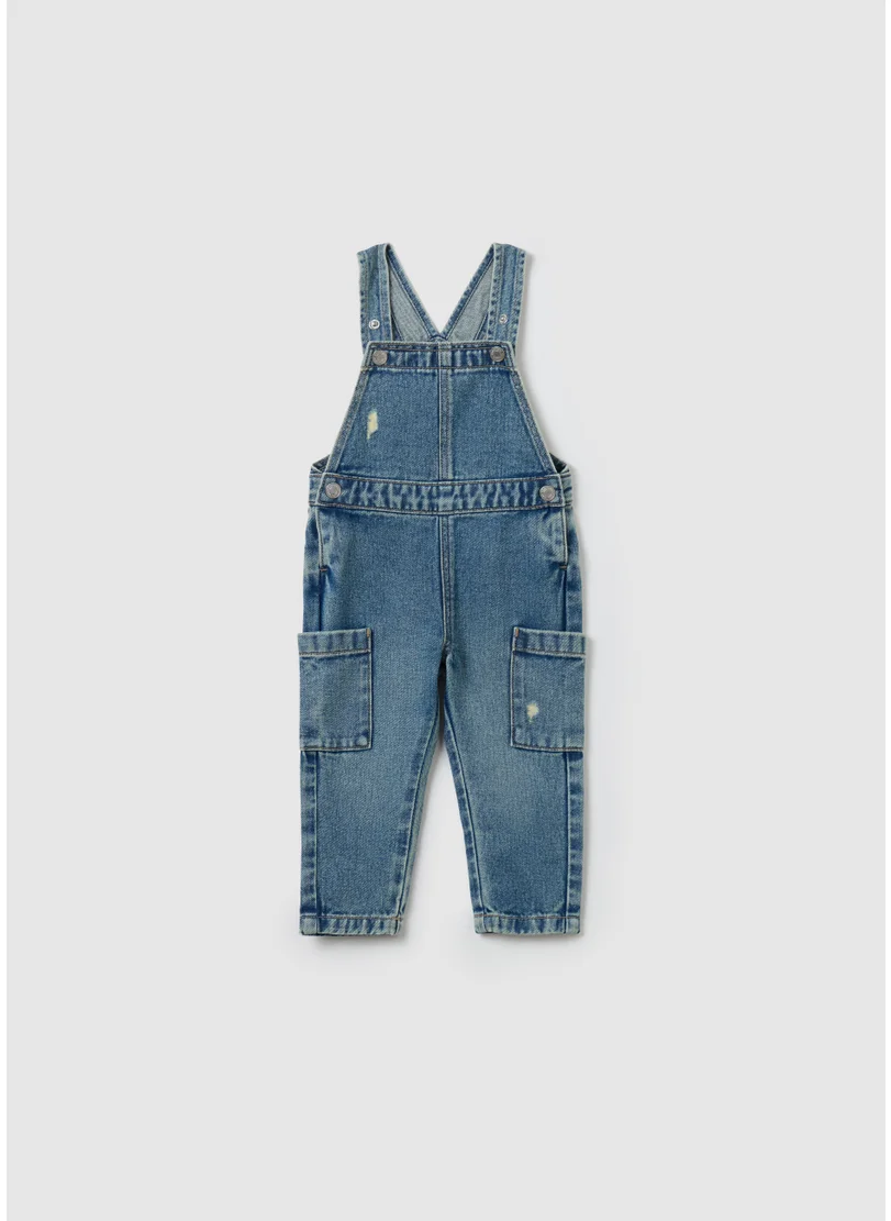 Ovs Denim dungarees with abrasions