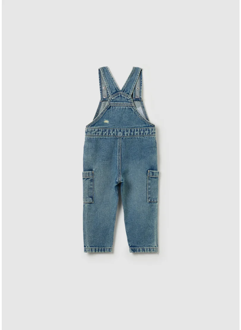 Ovs Denim dungarees with abrasions