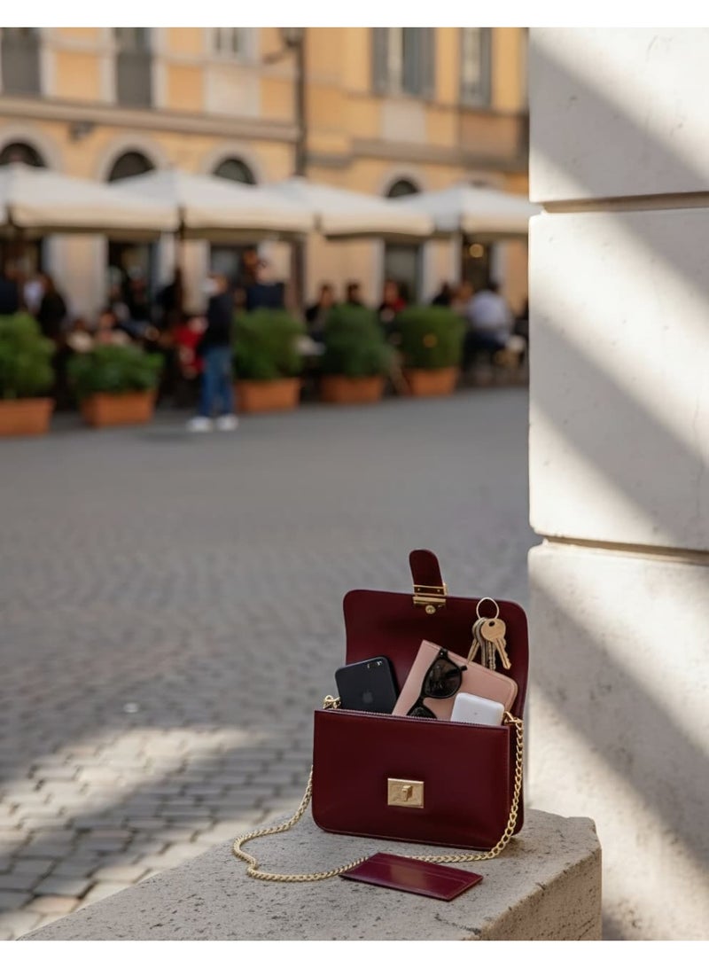 شنطة جلد حريمي أنيقة وسادة تناسب كل الإطلالات - Image 3