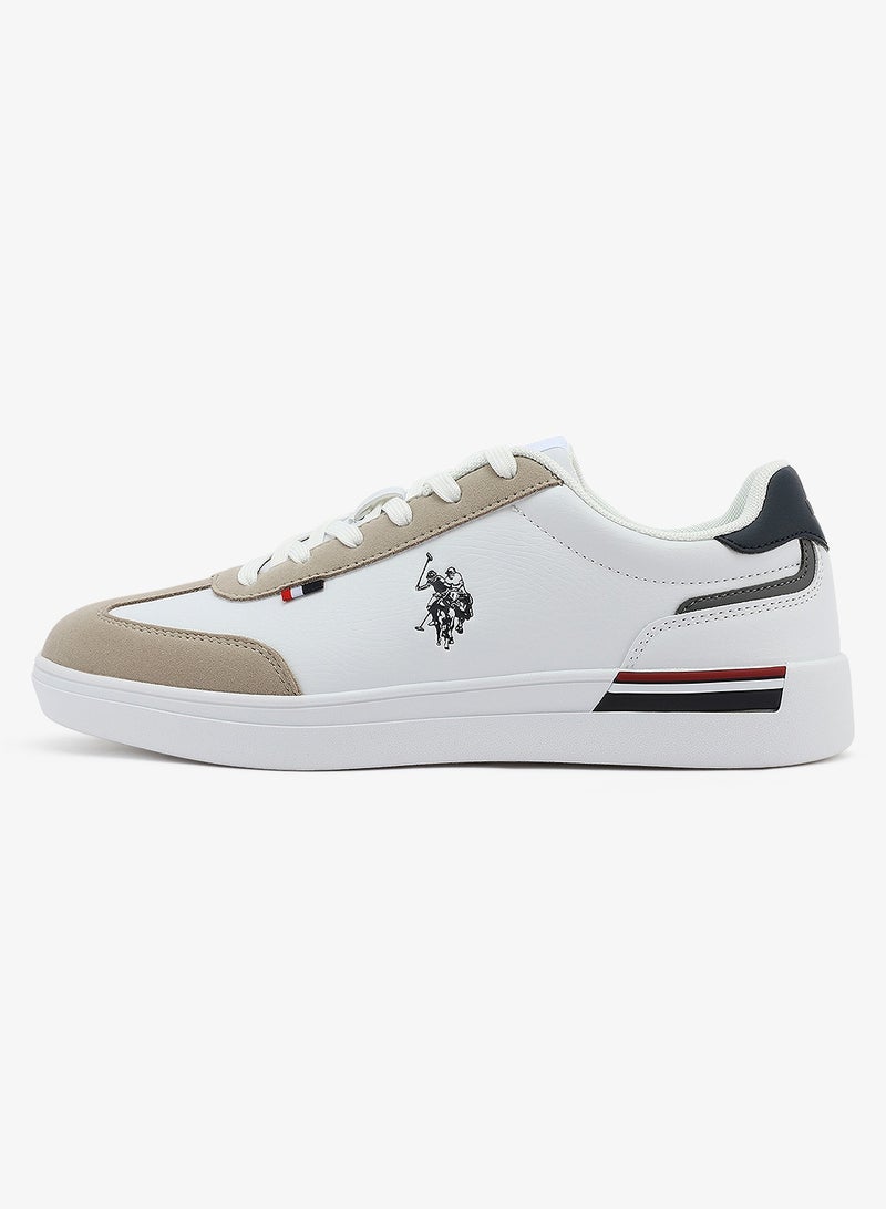 U.S. Polo Assn. Men's White Sneakers, Stylish Contrast Design Shoes for Sporty Everyday Looks - Image 2