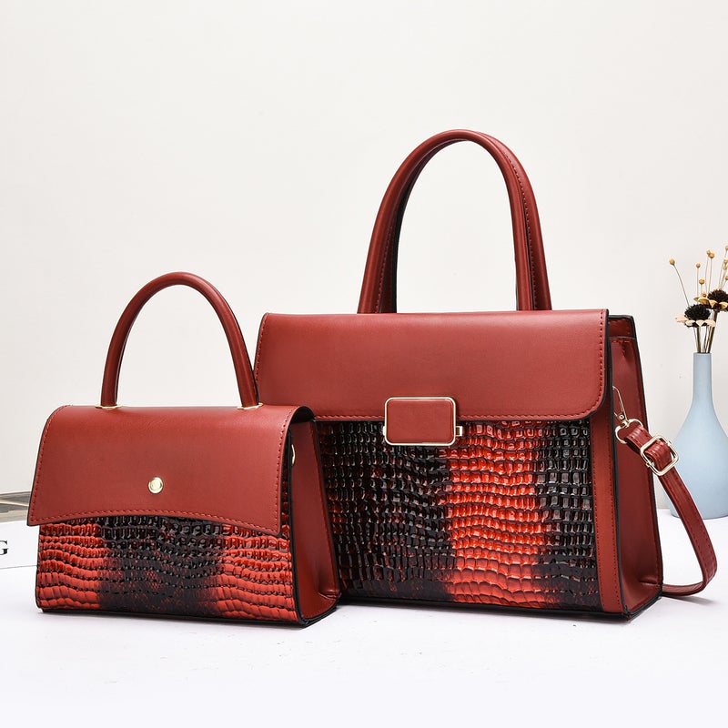 Crocodile Pattern Handbag Style Simple And Stylish One-Shoulder Crossbody Women'S Bag Fashionable Korean Style Mother-In-Law Bag - Image 1