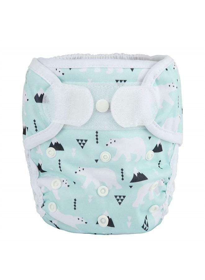Sigzagor Baby Cloth Diaper Cover Nappy Hook and Loop Double Gusset 6.6lbs to 33lbs (Polar Bear) - Image 1