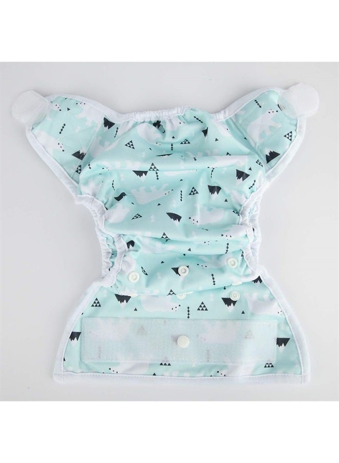 Sigzagor Baby Cloth Diaper Cover Nappy Hook and Loop Double Gusset 6.6lbs to 33lbs (Polar Bear) - Image 3