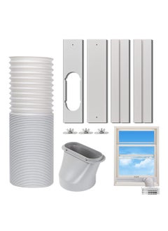 Portable Air Conditioner Windows Vent Kit, Adjustable Window Seal with 5.9 Inch Diameter, 59 Inch Length Exhaust Hose for A/C Unit Universal for Sliding Horizontal or Vertical Windows