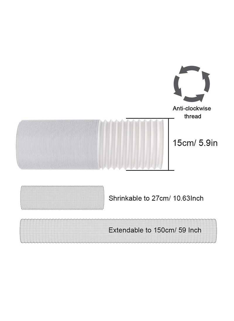 SYOSI - Portable Air Conditioner Windows Vent Kit, Adjustable Window Seal with 5.9 Inch Diameter, 59 Inch Length Exhaust Hose for A/C Unit Universal for Sliding Horizontal or Vertical Windows - Image 1