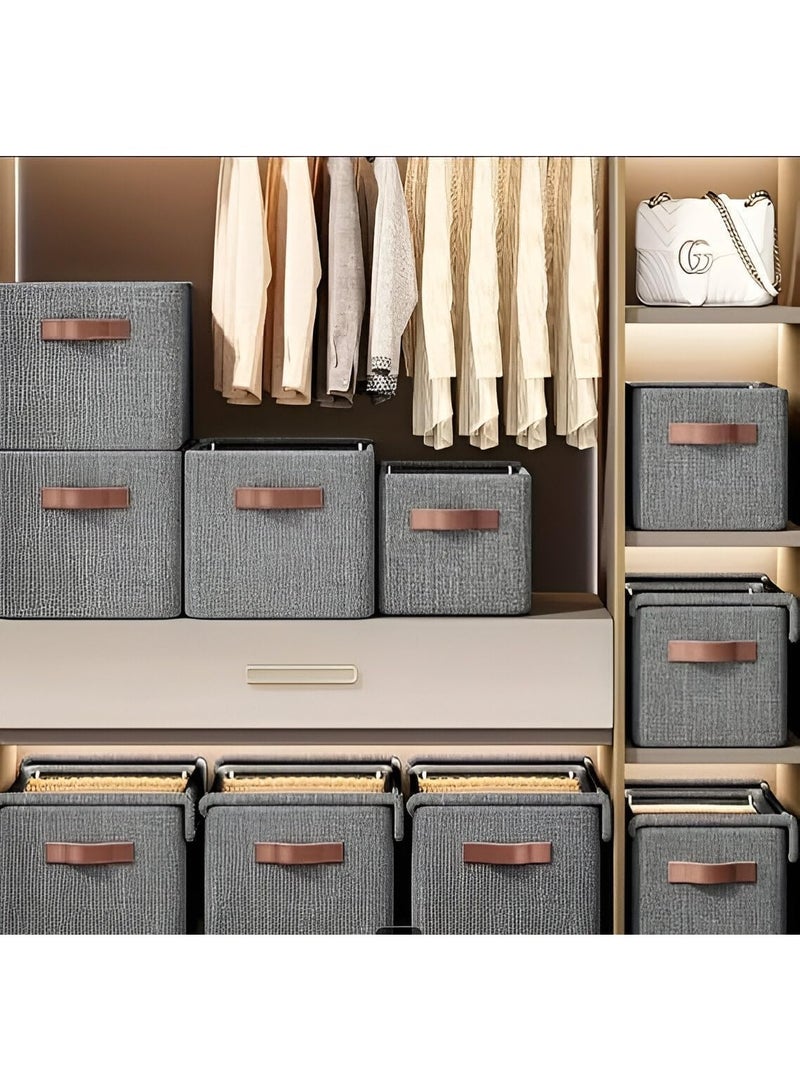 Foldable Fabric Storage Basket with Handles and Metal Frame – For Organizing Toys, Books, and Closets with Transparent Cover - Image 3