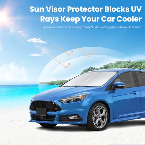 INSAUTO Sun Shade for Ford Taurus 2013 2014 2015 2016 2017 2018 2019-2023 Accessories Window Sunshade Custom Fit Taurus Sedan Windshield Sun Visor Reflective Protector Foldable Shield Blocks UV Rays - Image 2