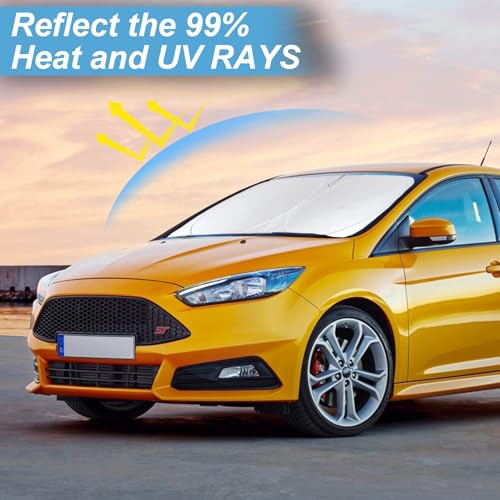 INSAUTO Sun Shade for Ford Taurus 2013 2014 2015 2016 2017 2018 2019-2023 Accessories Window Sunshade Custom Fit Taurus Sedan Windshield Sun Visor Reflective Protector Foldable Shield Blocks UV Rays - Image 4