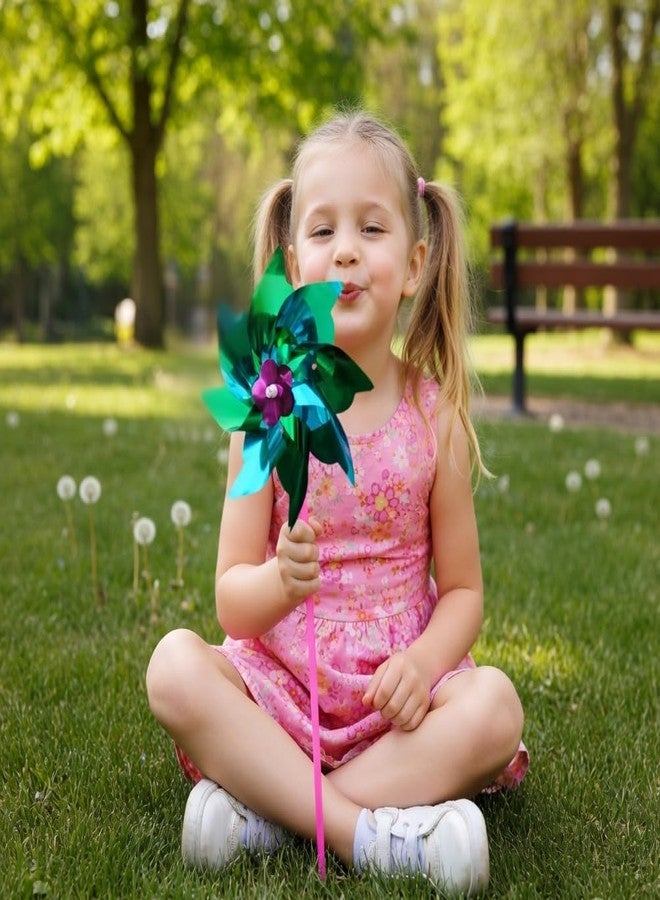 MTOMDY 200 Pcs Plastic Rainbow Pinwheels for Kids, Wind Spinners Pin Wheels Outdoor,Windmills with Stick, Pinwheels for Yard and Garden, Assorted Color - Image 4