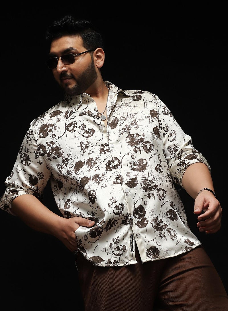 انستافاب بلس قميص رجالي مطبوع بالزهور من إنستافاب بلس - Image 1