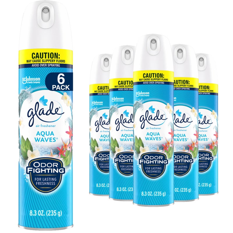 Glade Glade Air Freshener Room Spray, Aqua Waves, 8.3 oz, 6 Count  - Image 1