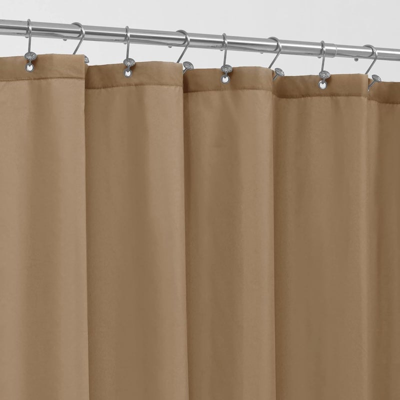 ALYVIA SPRING Coffee Brown Fabric Shower Curtain Liner Waterproof - Soft & Light-Weight Cloth Shower Liner with 3 Magnets, Hotel Quality & Machine Washable - Standard Size 72x72, Coffee - Image 1