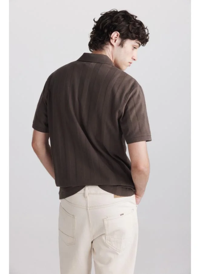 Springfield  Regular fit structure polo shirt for Men | Best Price UAE