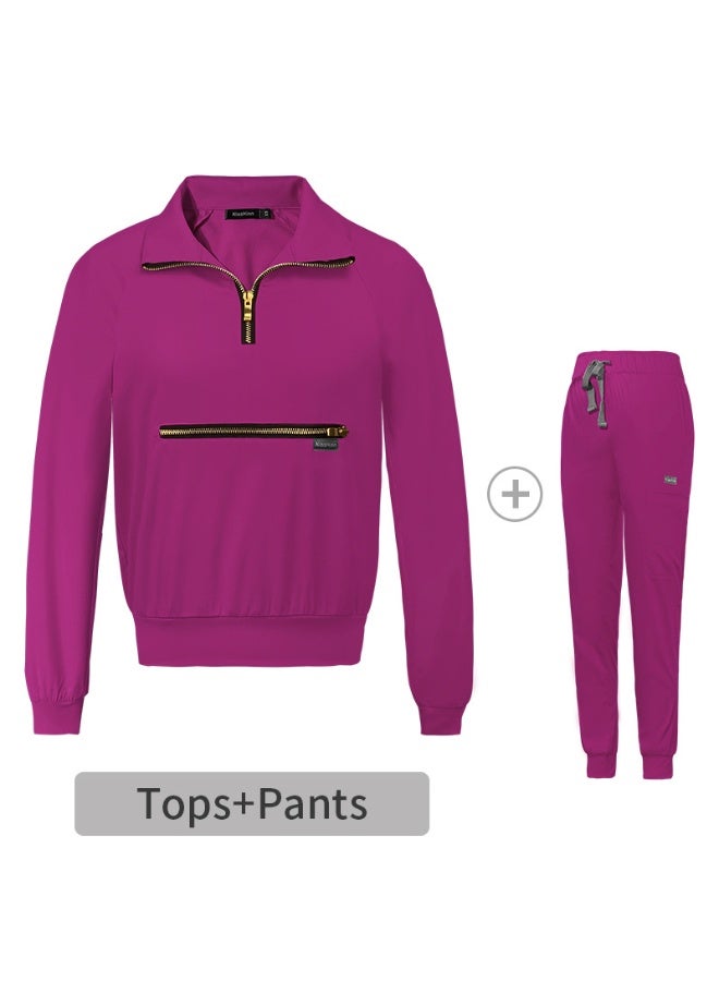 NIBEMINENT Spring Autumn Scrubs Uniform  Long Sleeved Medical Hospital Sets Scrubs Woman Suit Veterinary Nurse Uniforms - Image 1