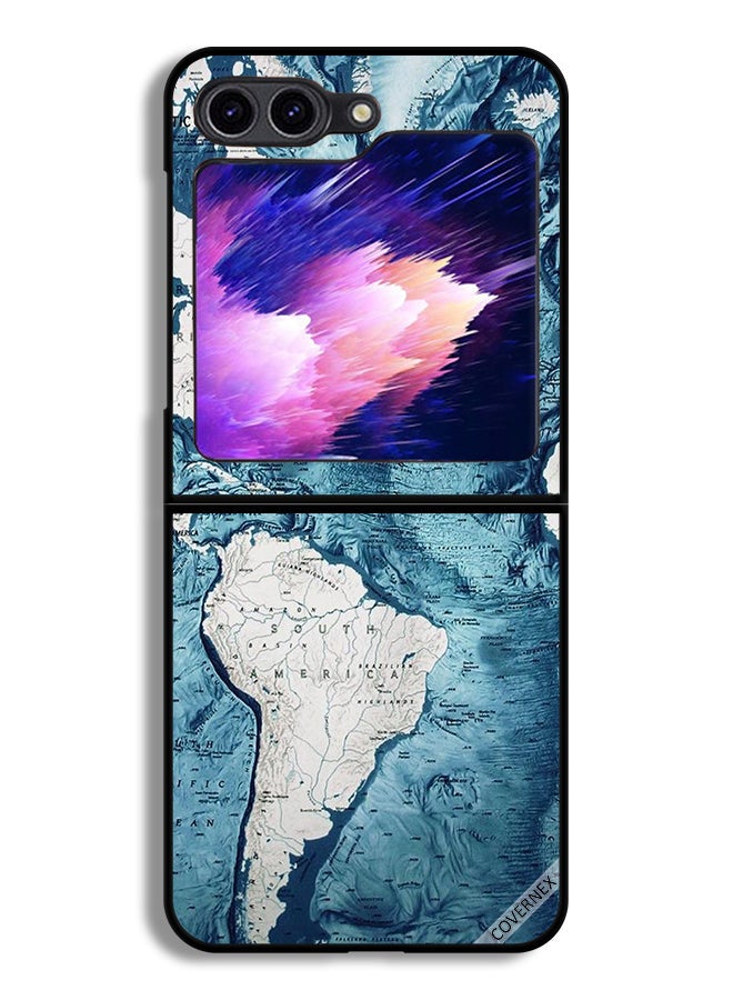 Covernex Samsung Galaxy Z Flip6 Protective Case Cover Map Art - Image 1