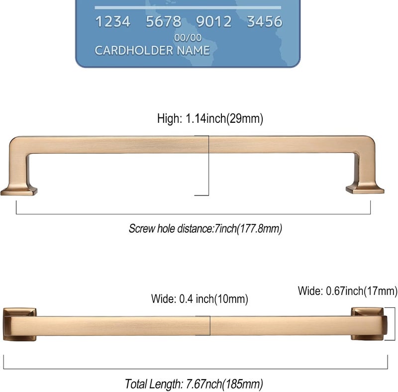 9BUILD 10 Pack 7 Inch Cabinet Handles - Champagne Bronze Cabinet Pulls for Kitchen and Dresser - Image 3