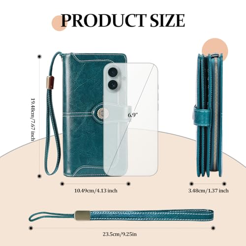 FALAN MULE Women's Wallet Genuine Leather RFID Blocking Large Capacity Trifold Ladies Wallet Wristlet Clutch Card Holder - Image 5