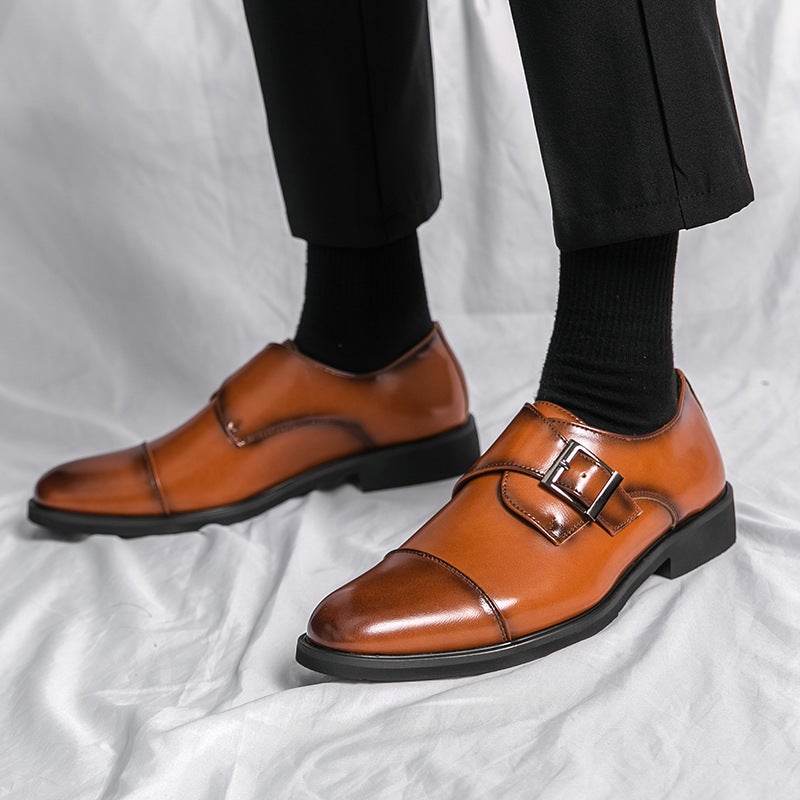 Business Large Size Men'S Formal Shoes Pointed Toe Retro British Men'S Wedding Gentleman British Men'S Business Shoes - Image 2