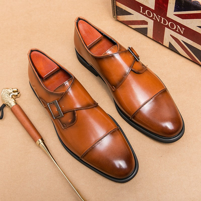 Business Large Size Men'S Formal Shoes Pointed Toe Retro British Men'S Wedding Gentleman British Men'S Business Shoes - Image 4