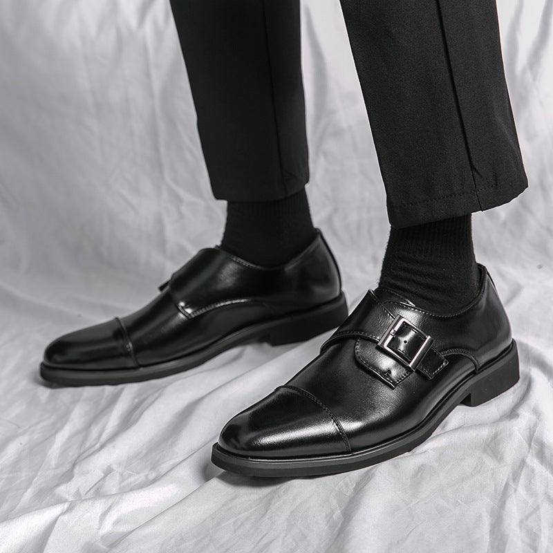 Business Large Size Men'S Formal Shoes Pointed Toe Retro British Men'S Wedding Gentleman British Men'S Business Shoes - Image 1