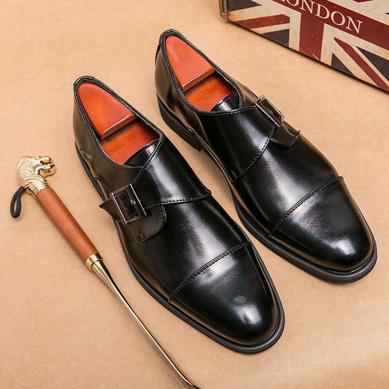 Business Large Size Men'S Formal Shoes Pointed Toe Retro British Men'S Wedding Gentleman British Men'S Business Shoes - Image 3