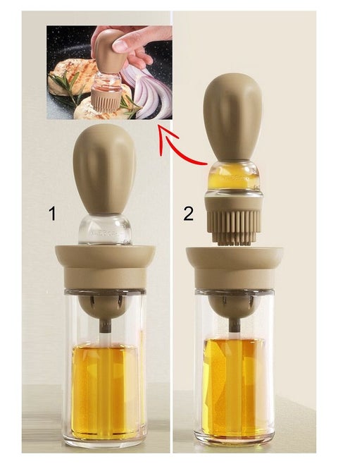 Oil Dispenser Container And Silicone Basting Brush 2 In 1,Oil Brush Bottle For Kitchen